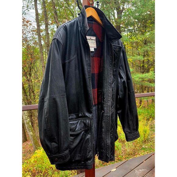 John Ashford 90s VTG Soft Black Leather Jacket, Lived-In, Relaxed Fit Men's L - Picture 5 of 15